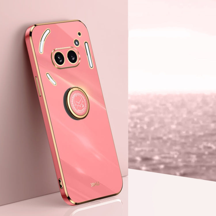 For Nothing Phone 2A XINLI Straight Edge 6D Electroplate TPU Phone Case with Ring Holder(Hawthorn Red) - free shipping - PMC Jewellery - Order now!