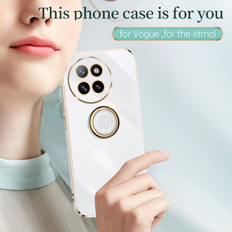 For Xiaomi Civi 4 Pro XINLI Straight 6D Plating Gold Edge TPU Shockproof Case with Ring Holder(Mint Green) - Xiaomi Cases by XINLI | Online Shopping South Africa | PMC TechLife | Buy Now Pay Later Mobicred