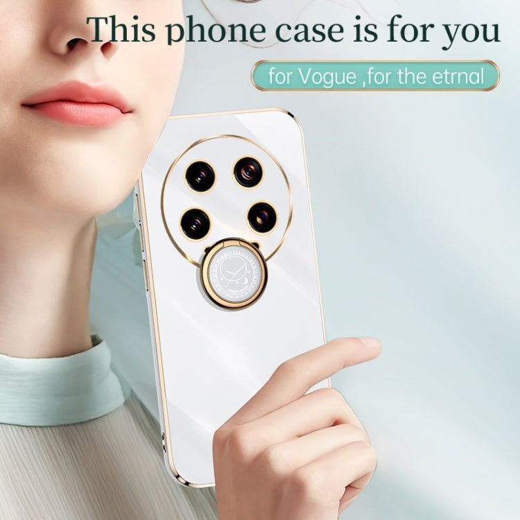 For Xiaomi 14 Ultra 5G XINLI Straight 6D Plating Gold Edge TPU Shockproof Case with Ring Holder(Pink) - 14 Ultra Cases by XINLI | Online Shopping South Africa | PMC TechLife | Buy Now Pay Later Mobicred