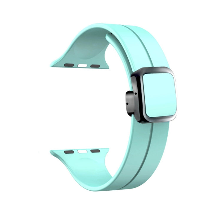 For Apple Watch Series 9 45mm Magnetic Square Buckle Silicone Watch Band(Sapphire Blue) - free shipping - PMC TechLife - Order now!