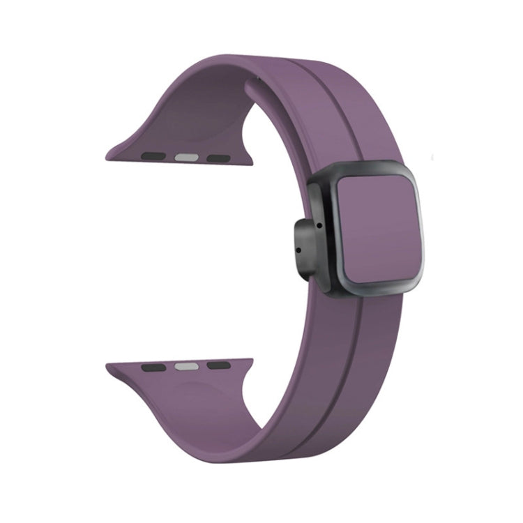 For Apple Watch Series 9 41mm Magnetic Square Buckle Silicone Watch Band(Fruit Purple) - Watch Bands by PMC TechLife | Online Shopping South Africa | PMC TechLife