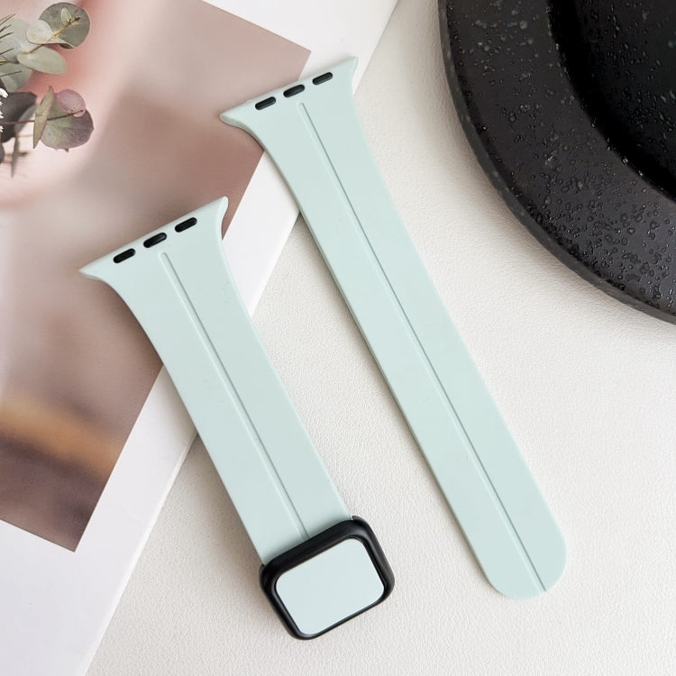 For Apple Watch Series 8 45mm Magnetic Square Buckle Silicone Watch Band(Sapphire Blue) - Watch Bands by PMC TechLife | Online Shopping South Africa | PMC TechLife