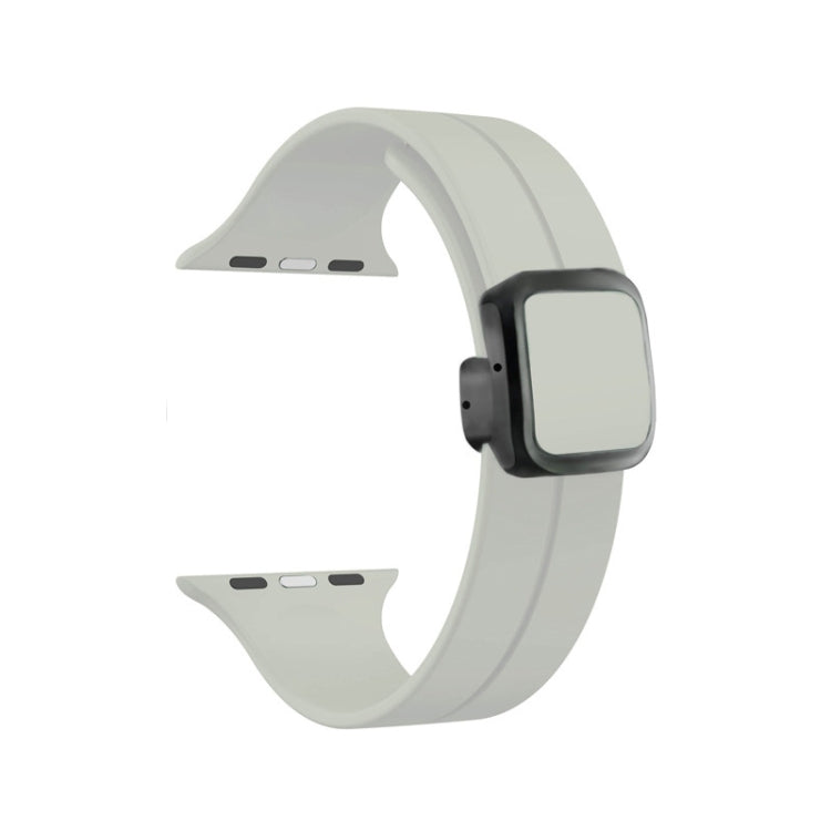 For Apple Watch Series 7 41mm Magnetic Square Buckle Silicone Watch Band(Starlight) - Watch Bands by PMC TechLife | Online Shopping South Africa | PMC TechLife