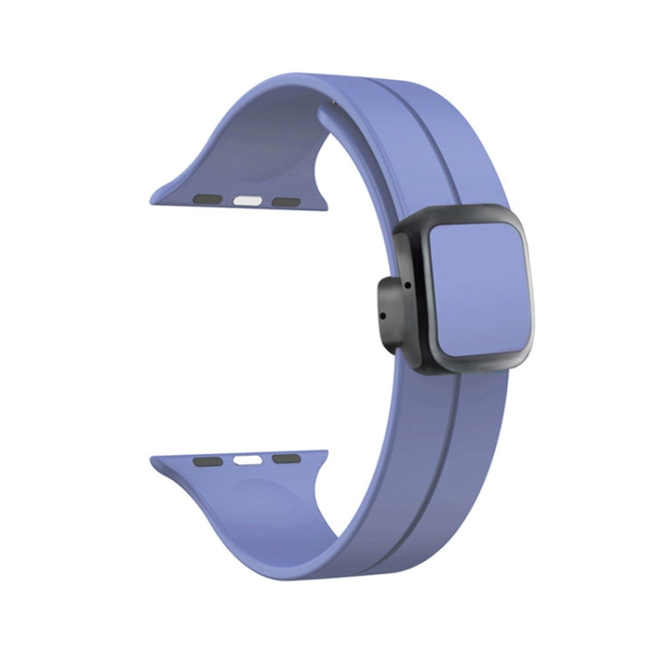For Apple Watch Series 2 42mm Magnetic Square Buckle Silicone Watch Band(Lilacs Purple) - Watch Bands by PMC TechLife | Online Shopping South Africa | PMC TechLife