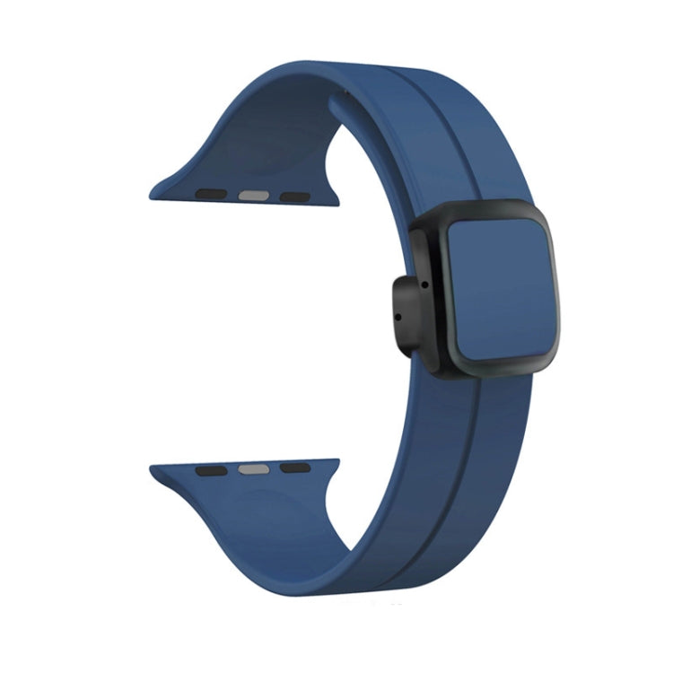 For Apple Watch 38mm Magnetic Square Buckle Silicone Watch Band(Midnight Blue) - Watch Bands by PMC TechLife | Online Shopping South Africa | PMC TechLife
