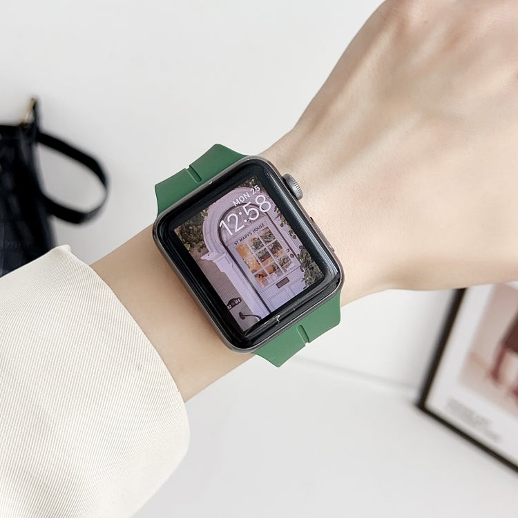 For Apple Watch Series 3 38mm Magnetic Square Buckle Silicone Watch Band(Lilacs Purple) - Watch Bands by PMC TechLife | Online Shopping South Africa | PMC TechLife