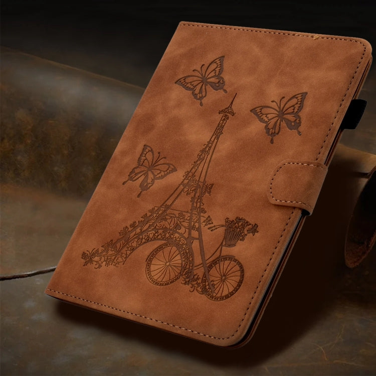 For Lenovo Tab M11 / Xiaoxin Pad 11 2024 Tower Embossed Leather Smart Tablet Case(Brown) - Lenovo by PMC Jewellery | Online Shopping South Africa | PMC Jewellery | Buy Now Pay Later Mobicred