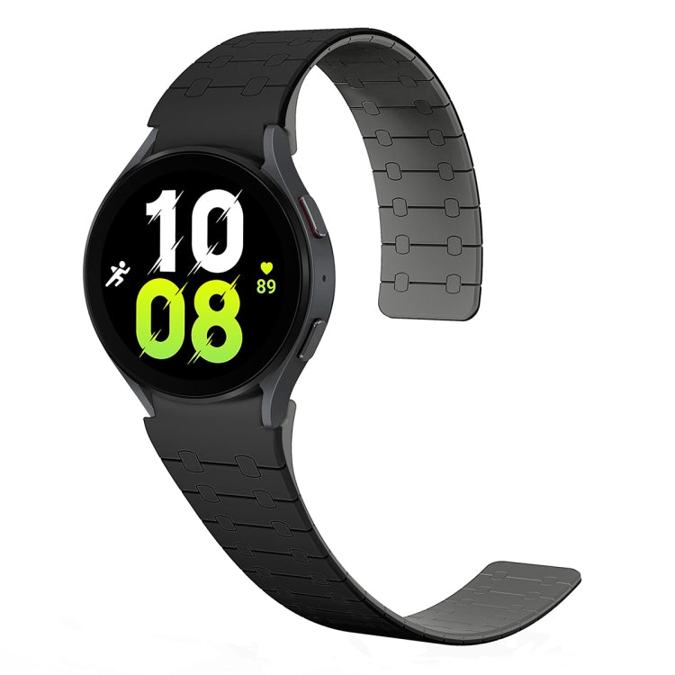 For Samsung Galaxy Watch 6 / 5 / 4 Two Color Loop Magnetic Silicone Watch Band(Black+Grey) - Watch Bands by PMC TechLife | Online Shopping South Africa | PMC TechLife