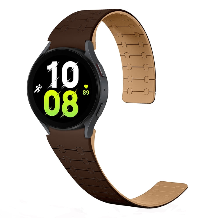 For Samsung Galaxy Watch 6 / 5 / 4 Two Color Loop Magnetic Silicone Watch Band(Dark Brown+Light Brown) - Watch Bands by PMC TechLife | Online Shopping South Africa | PMC TechLife