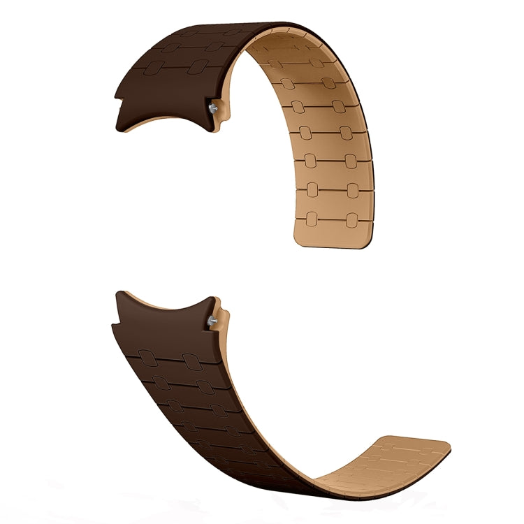 For Samsung Galaxy Watch 6 / 5 / 4 Two Color Loop Magnetic Silicone Watch Band(Dark Brown+Light Brown) - Watch Bands by PMC TechLife | Online Shopping South Africa | PMC TechLife