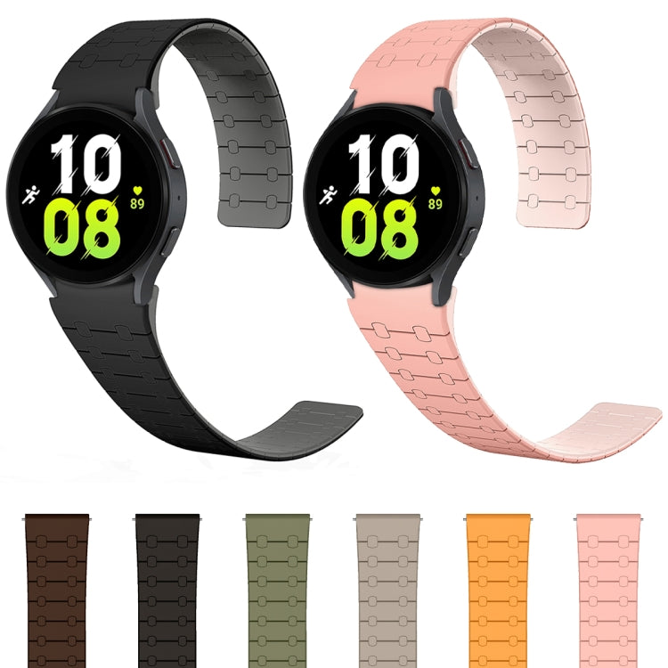 For Samsung Galaxy Watch 6 / 5 / 4 Two Color Loop Magnetic Silicone Watch Band(Dark Brown+Light Brown) - Watch Bands by PMC TechLife | Online Shopping South Africa | PMC TechLife
