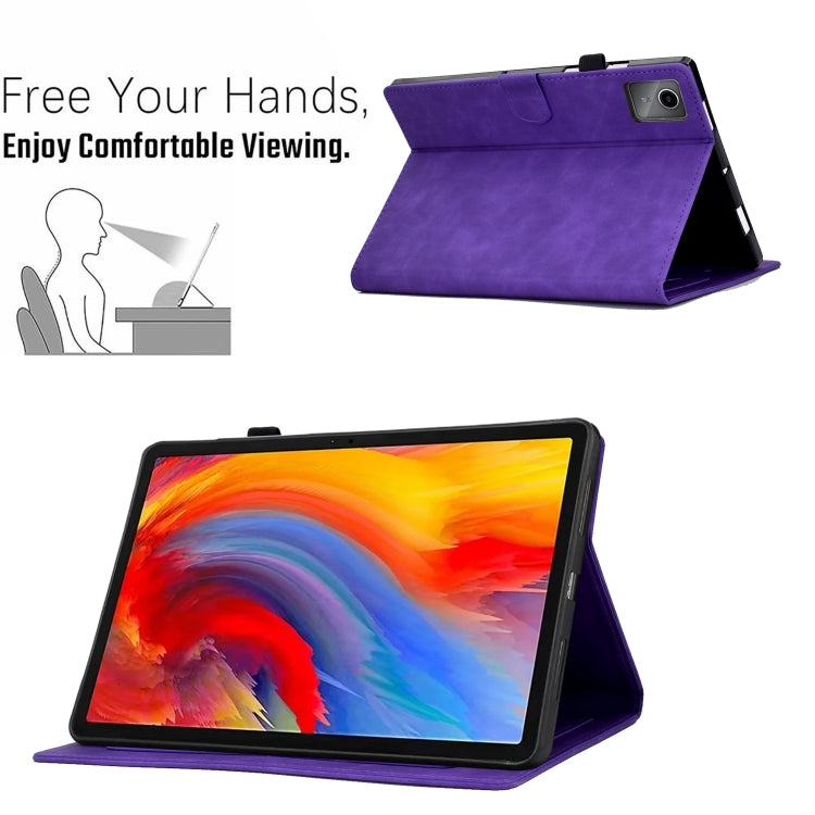 For Lenovo Tab M11 / Xiaoxin Pad 11 2024 Smile Embossed Smart Leather Tablet Case(Purple) - Lenovo by PMC Jewellery | Online Shopping South Africa | PMC Jewellery | Buy Now Pay Later Mobicred