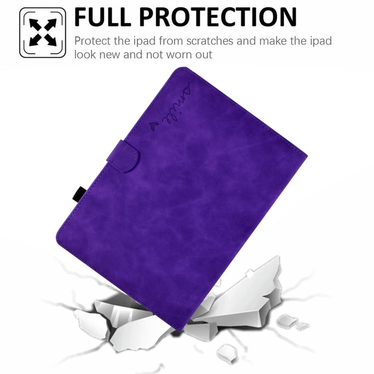 For Lenovo Tab M11 / Xiaoxin Pad 11 2024 Smile Embossed Smart Leather Tablet Case(Purple) - Lenovo by PMC Jewellery | Online Shopping South Africa | PMC Jewellery | Buy Now Pay Later Mobicred
