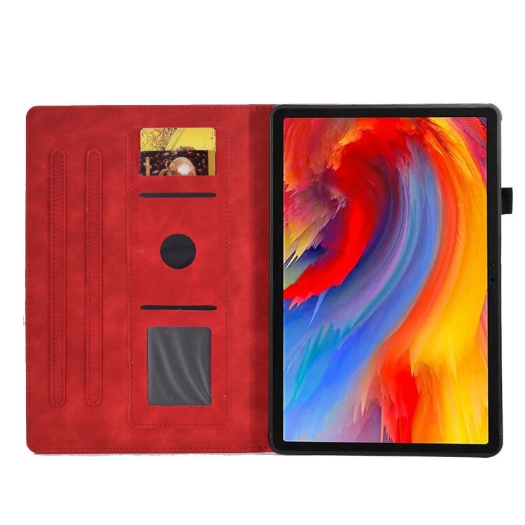 For Lenovo Tab M11 / Xiaoxin Pad 11 2024 Smile Embossed Smart Leather Tablet Case(Red) - Lenovo by PMC Jewellery | Online Shopping South Africa | PMC Jewellery | Buy Now Pay Later Mobicred