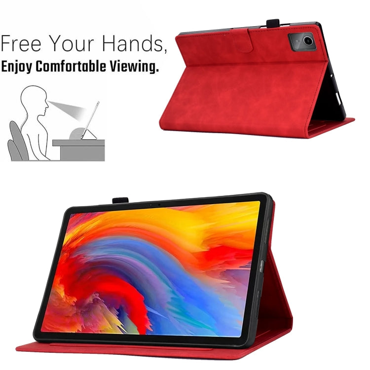For Lenovo Tab M11 / Xiaoxin Pad 11 2024 Smile Embossed Smart Leather Tablet Case(Red) - Lenovo by PMC Jewellery | Online Shopping South Africa | PMC Jewellery | Buy Now Pay Later Mobicred