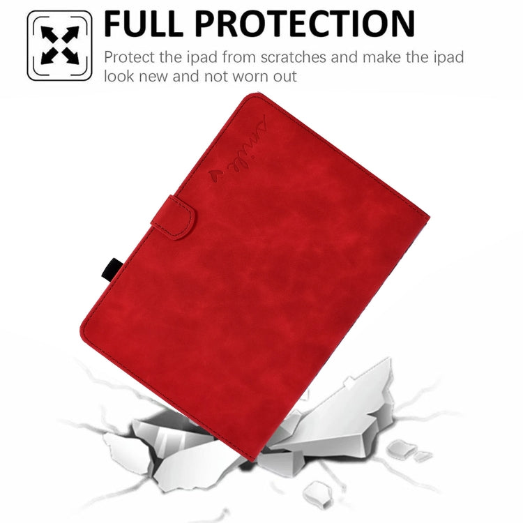 For Lenovo Tab M11 / Xiaoxin Pad 11 2024 Smile Embossed Smart Leather Tablet Case(Red) - Lenovo by PMC Jewellery | Online Shopping South Africa | PMC Jewellery | Buy Now Pay Later Mobicred