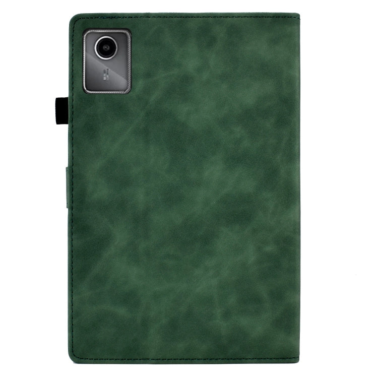 For Lenovo Tab M11 / Xiaoxin Pad 11 2024 Smile Embossed Smart Leather Tablet Case(Green) - Lenovo by PMC Jewellery | Online Shopping South Africa | PMC Jewellery | Buy Now Pay Later Mobicred