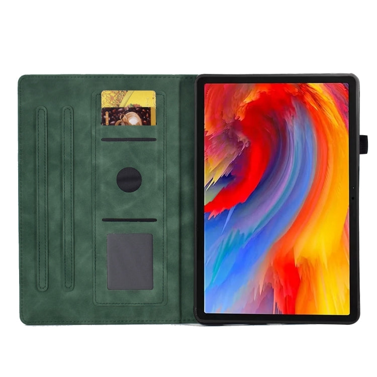For Lenovo Tab M11 / Xiaoxin Pad 11 2024 Smile Embossed Smart Leather Tablet Case(Green) - Lenovo by PMC Jewellery | Online Shopping South Africa | PMC Jewellery | Buy Now Pay Later Mobicred