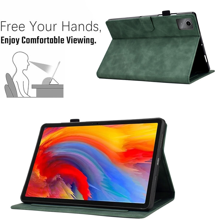 For Lenovo Tab M11 / Xiaoxin Pad 11 2024 Smile Embossed Smart Leather Tablet Case(Green) - Lenovo by PMC Jewellery | Online Shopping South Africa | PMC Jewellery | Buy Now Pay Later Mobicred
