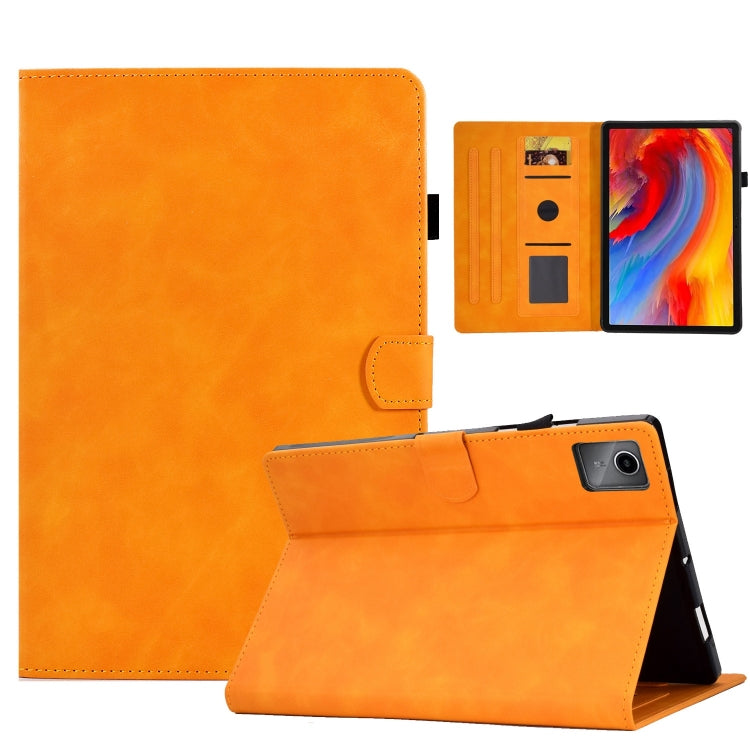 For Lenovo Tab M11 / Xiaoxin Pad 11 2024 Smile Embossed Smart Leather Tablet Case(Khaki) - Lenovo by PMC Jewellery | Online Shopping South Africa | PMC Jewellery | Buy Now Pay Later Mobicred