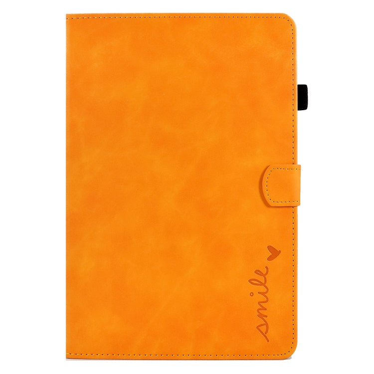 For Lenovo Tab M11 / Xiaoxin Pad 11 2024 Smile Embossed Smart Leather Tablet Case(Khaki) - Lenovo by PMC Jewellery | Online Shopping South Africa | PMC Jewellery | Buy Now Pay Later Mobicred