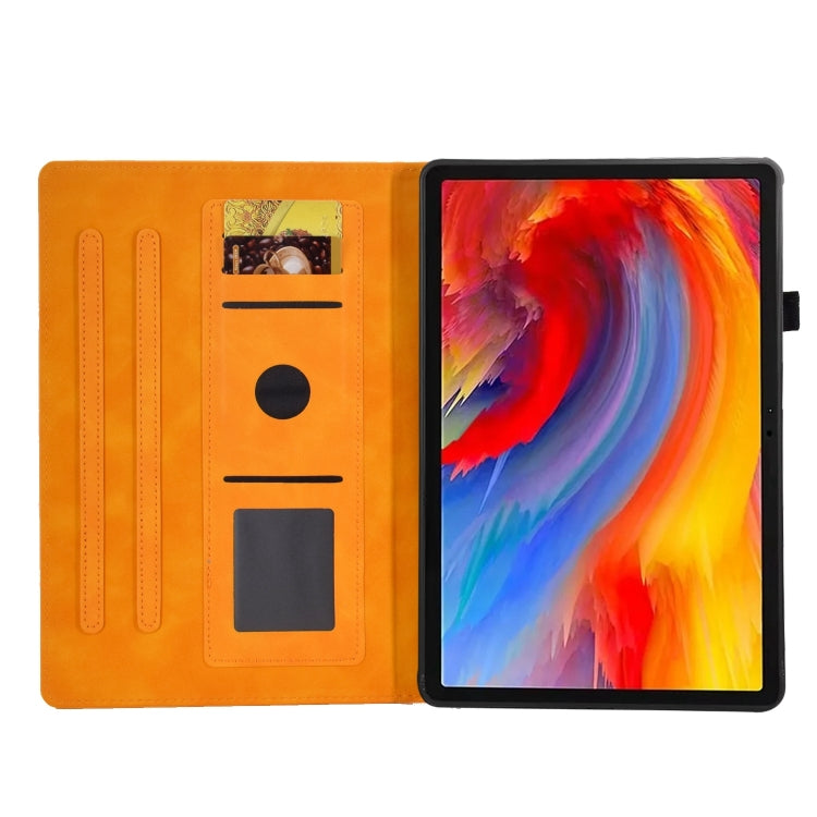 For Lenovo Tab M11 / Xiaoxin Pad 11 2024 Smile Embossed Smart Leather Tablet Case(Khaki) - Lenovo by PMC Jewellery | Online Shopping South Africa | PMC Jewellery | Buy Now Pay Later Mobicred