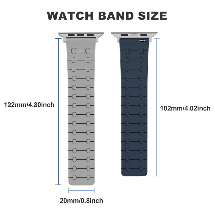 For Apple Watch Series 3 42mm Two Color Loop Magnetic Silicone Watch Band(Orange+Starlight) - Watch Bands by PMC TechLife | Online Shopping South Africa | PMC TechLife