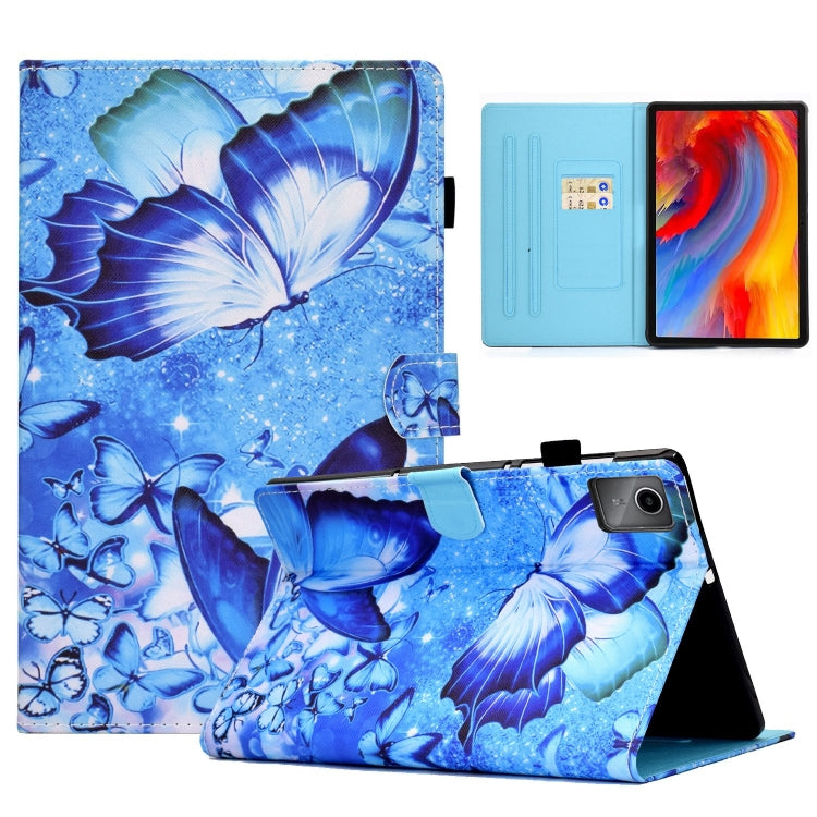 For Lenovo Tab M11 / Xiaoxin Pad 11 2024 Colored Drawing Sewing Pen Slot Leather Tablet Case(Butterflies) - free shipping - PMC Jewellery - Order now!