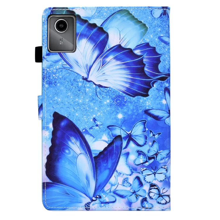 For Lenovo Tab M11 / Xiaoxin Pad 11 2024 Colored Drawing Sewing Pen Slot Leather Tablet Case(Butterflies) - free shipping - PMC Jewellery - Order now!
