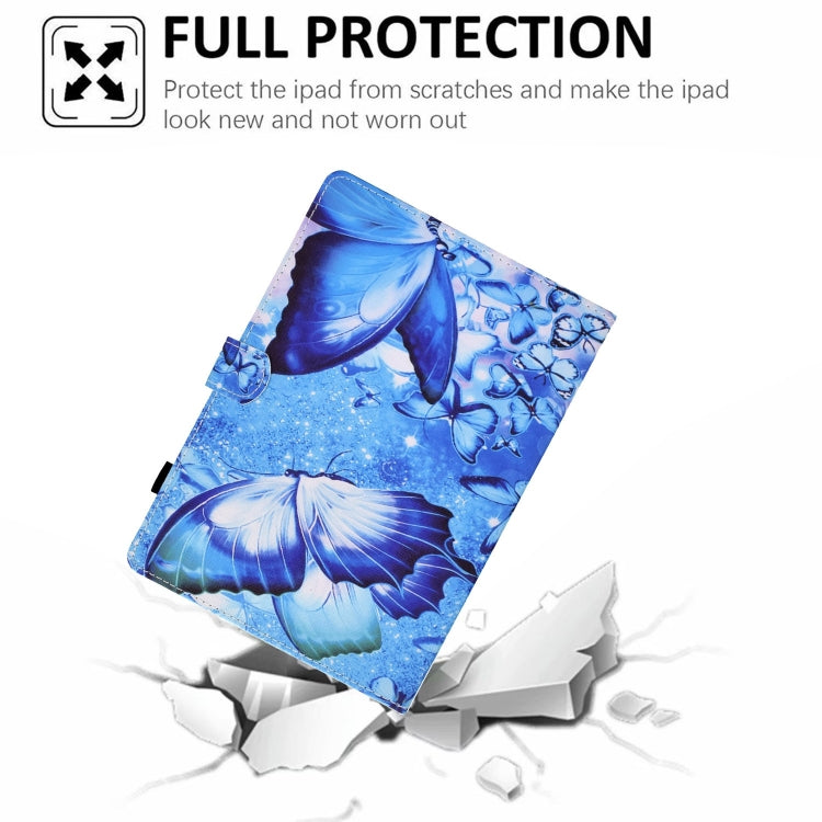 For Lenovo Tab M11 / Xiaoxin Pad 11 2024 Colored Drawing Sewing Pen Slot Leather Tablet Case(Butterflies) - free shipping - PMC Jewellery - Order now!