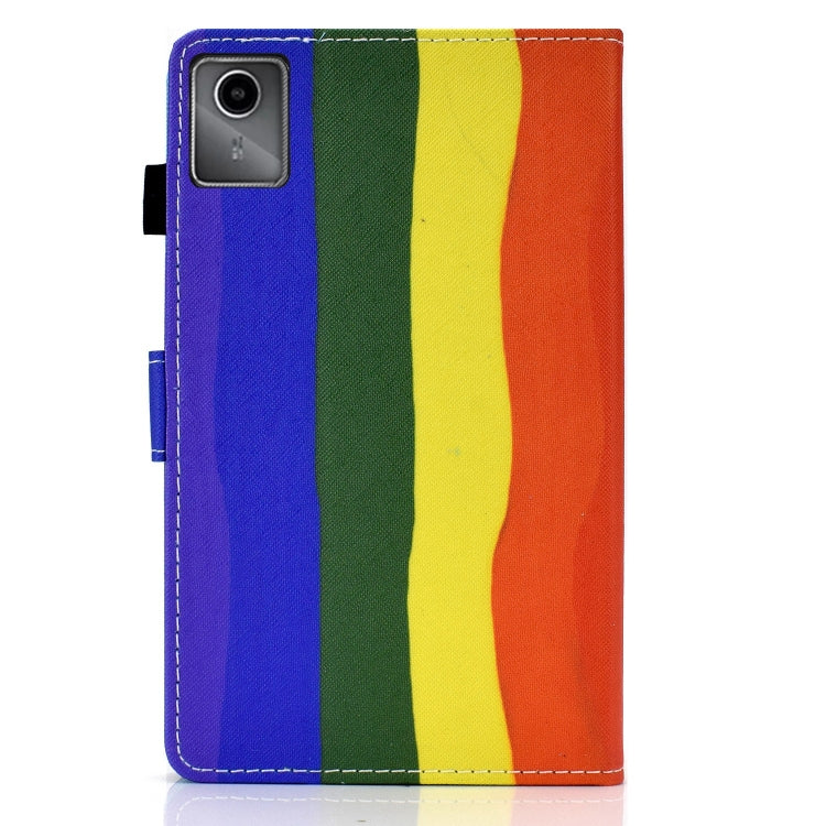 For Lenovo Tab M11 / Xiaoxin Pad 11 2024 Colored Drawing Sewing Pen Slot Leather Tablet Case(Rainbow) - Lenovo by PMC Jewellery | Online Shopping South Africa | PMC Jewellery | Buy Now Pay Later Mobicred