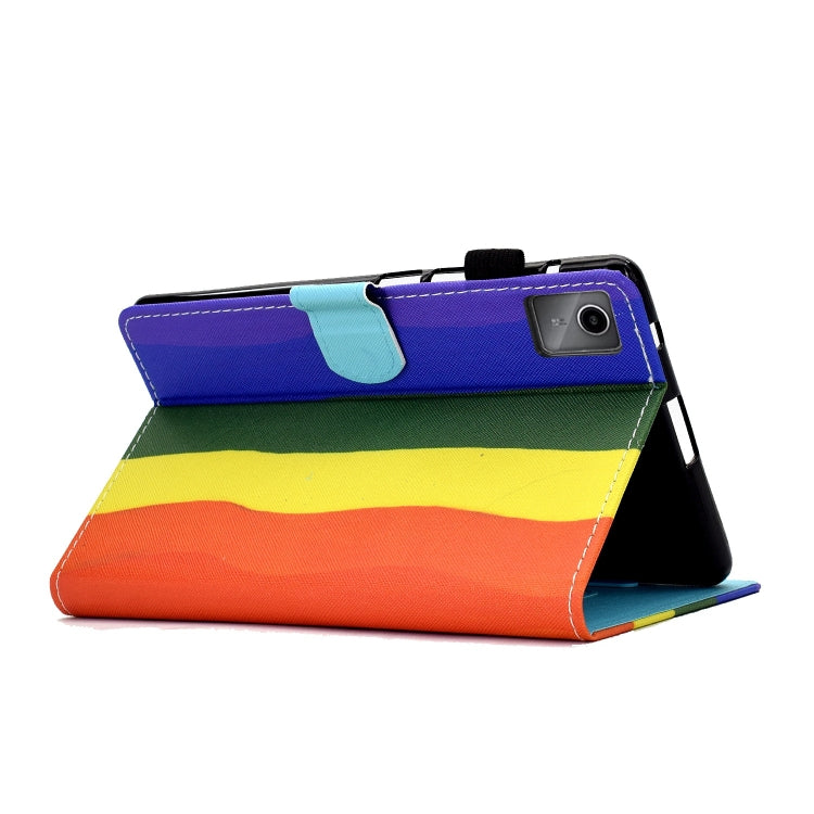 For Lenovo Tab M11 / Xiaoxin Pad 11 2024 Colored Drawing Sewing Pen Slot Leather Tablet Case(Rainbow) - Lenovo by PMC Jewellery | Online Shopping South Africa | PMC Jewellery | Buy Now Pay Later Mobicred