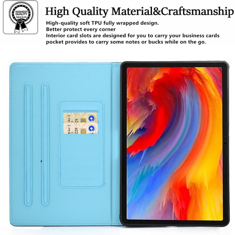 For Lenovo Tab M11 / Xiaoxin Pad 11 2024 Colored Drawing Sewing Pen Slot Leather Tablet Case(Rainbow) - Lenovo by PMC Jewellery | Online Shopping South Africa | PMC Jewellery | Buy Now Pay Later Mobicred