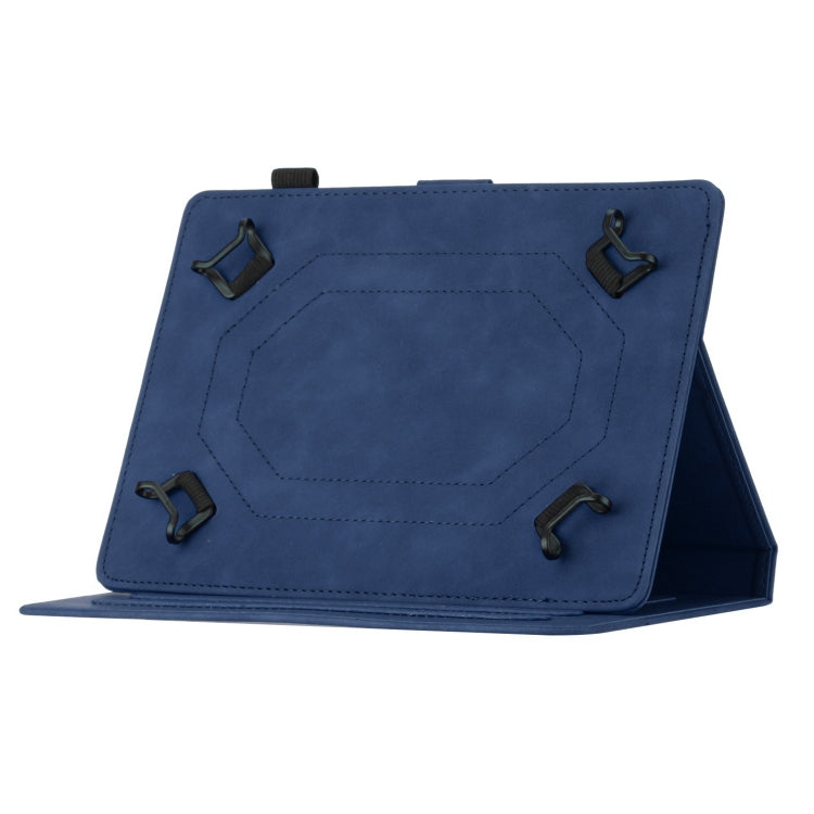 For 10 inch Universal Coconut Tree Embossed Leather Tablet Case(Blue) - 10 - 11 inch by PMC TechLife | Online Shopping South Africa | PMC TechLife | Buy Now Pay Later Mobicred