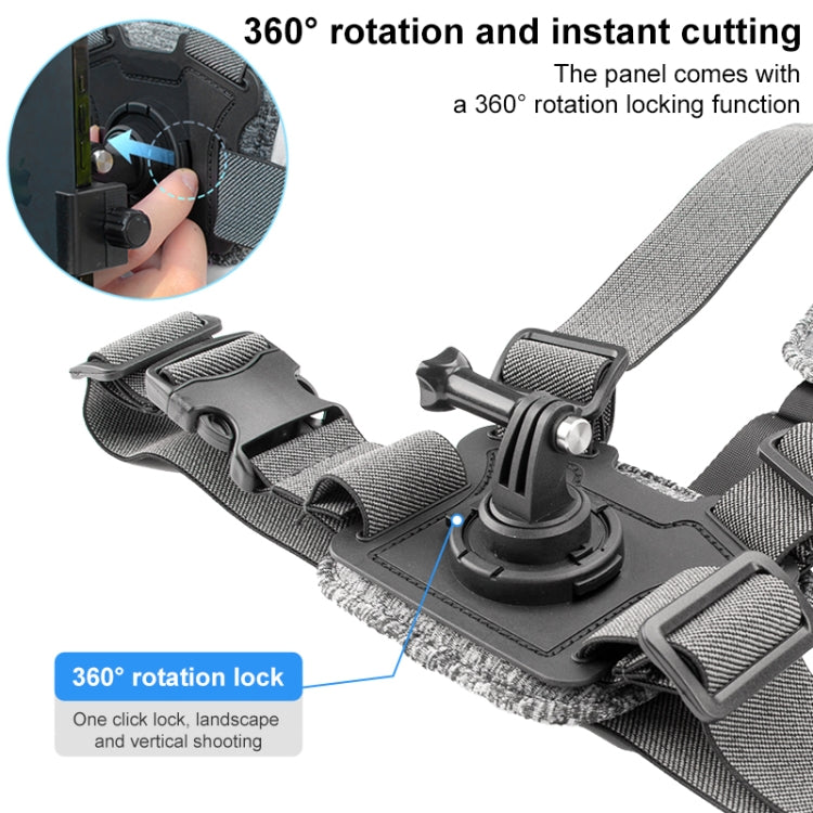 6 in 1 Phone Clamp Adjustable Body Mount Belt Chest Strap with Mount & Screw(Grey) - Chest Belt by RUIGPRO | Online Shopping South Africa | PMC TechLife | Buy Now Pay Later Mobicred