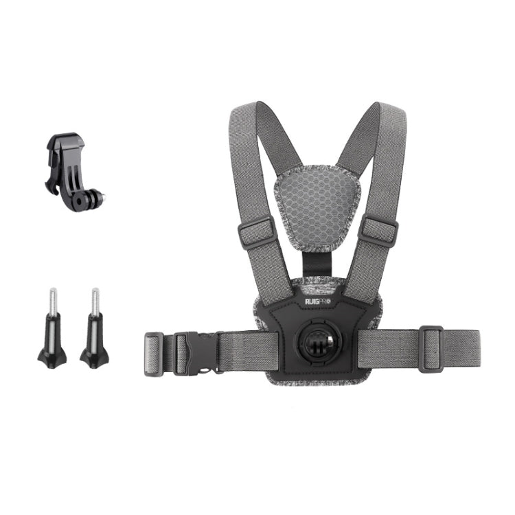 3 in 1 Adjustable Body Mount Belt Chest Strap with Mount & Screw(Grey) - Chest Belt by RUIGPRO | Online Shopping South Africa | PMC TechLife | Buy Now Pay Later Mobicred