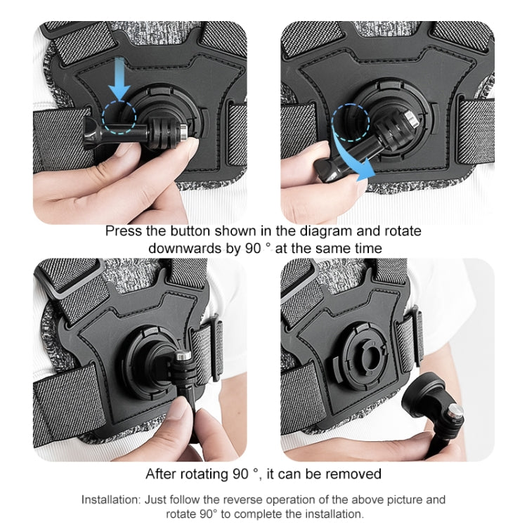 3 in 1 Adjustable Body Mount Belt Chest Strap with Mount & Screw(Grey) - Chest Belt by RUIGPRO | Online Shopping South Africa | PMC TechLife | Buy Now Pay Later Mobicred