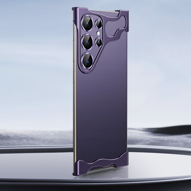 For Samsung Galaxy S24 Ultra 5G Frameless Metal Corner Pad Phone Case with Lens Film(Purple) - Galaxy S24 Ultra 5G Cases by PMC TechLife | Online Shopping South Africa | PMC TechLife