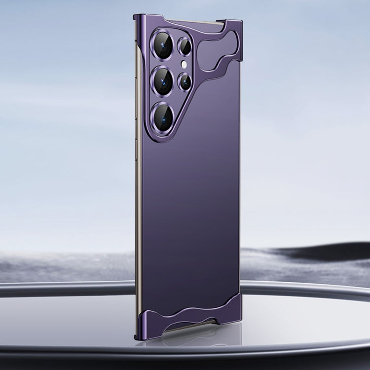 For Samsung Galaxy S23 Ultra 5G Frameless Metal Corner Pad Phone Case with Lens Film(Purple) - Galaxy S23 Ultra 5G Cases by PMC TechLife | Online Shopping South Africa | PMC TechLife
