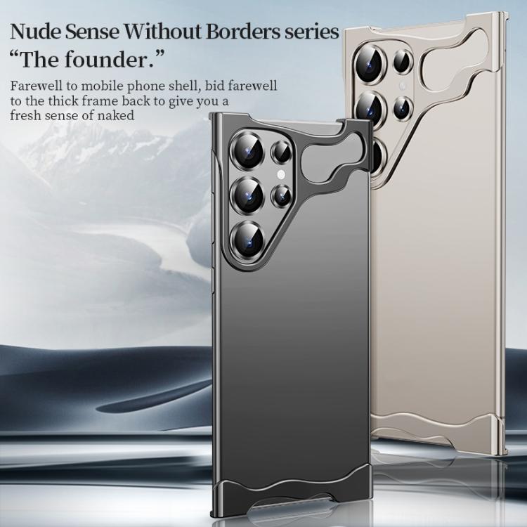 For Samsung Galaxy S25 Ultra 5G Frameless Metal Corner Pad Phone Case with Lens Film(Silver) - Galaxy S25 Ultra 5G Cases by PMc TechLife | Online Shopping South Africa | PMc TechLife | Buy Now Pay Later Mobicred