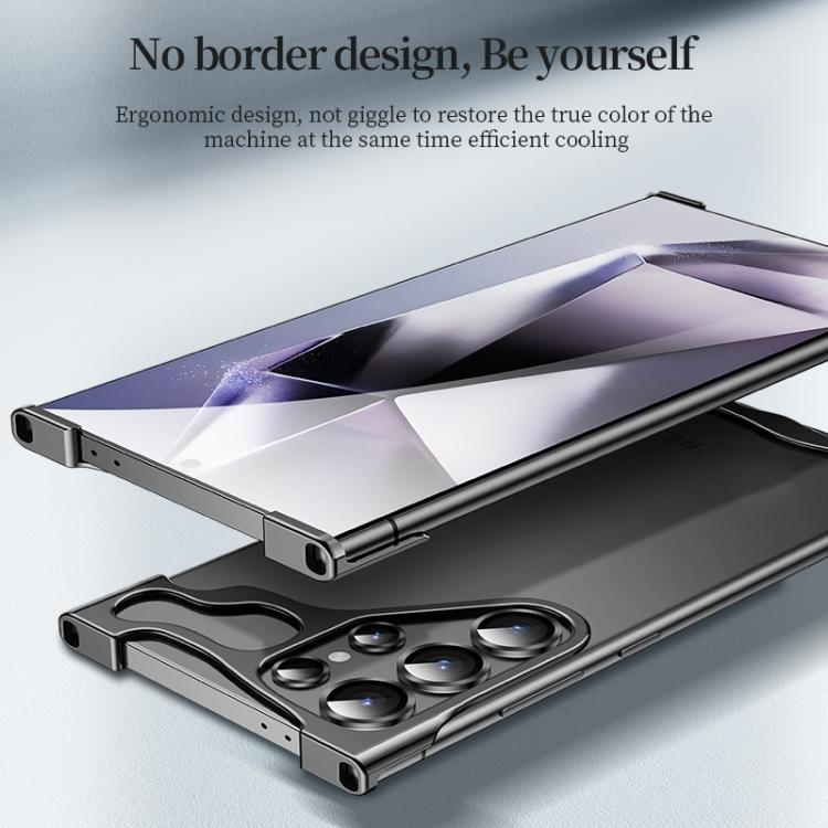 For Samsung Galaxy S25 Ultra 5G Frameless Metal Corner Pad Phone Case with Lens Film(Silver) - Galaxy S25 Ultra 5G Cases by PMc TechLife | Online Shopping South Africa | PMc TechLife | Buy Now Pay Later Mobicred
