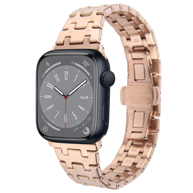 For Apple Watch SE 2022 40mm Double T Stainless Steel Watch Band(Rose Gold) - free shipping - PMC TechLife - Order now!