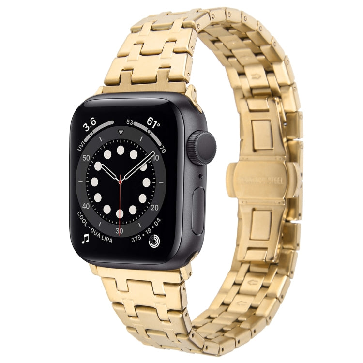For Apple Watch Series 6 40mm Double T Stainless Steel Watch Band(Gold) - free shipping - PMC TechLife - Order now!