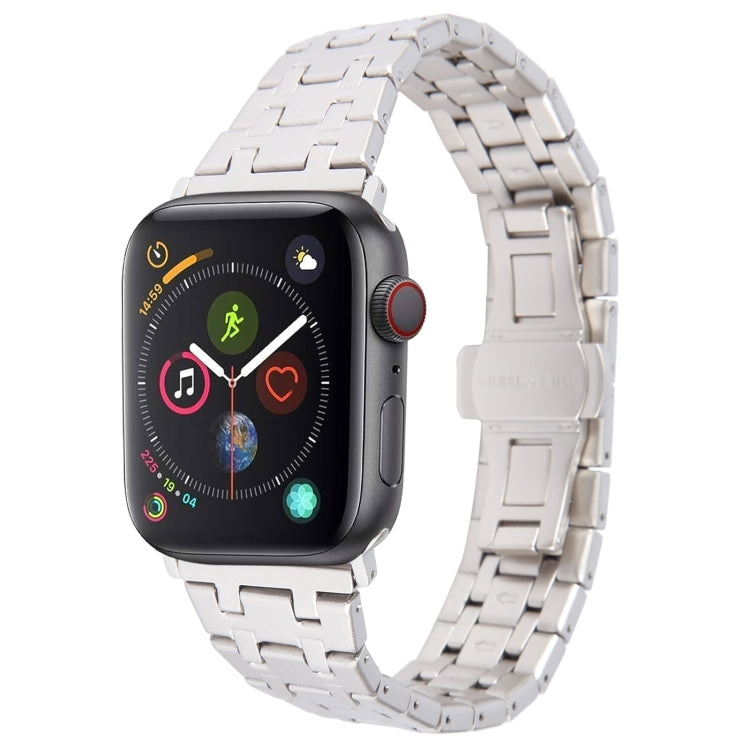 For Apple Watch Series 4 40mm Double T Stainless Steel Watch Band(Starlight) - Watch Bands by PMC TechLife | Online Shopping South Africa | PMC TechLife