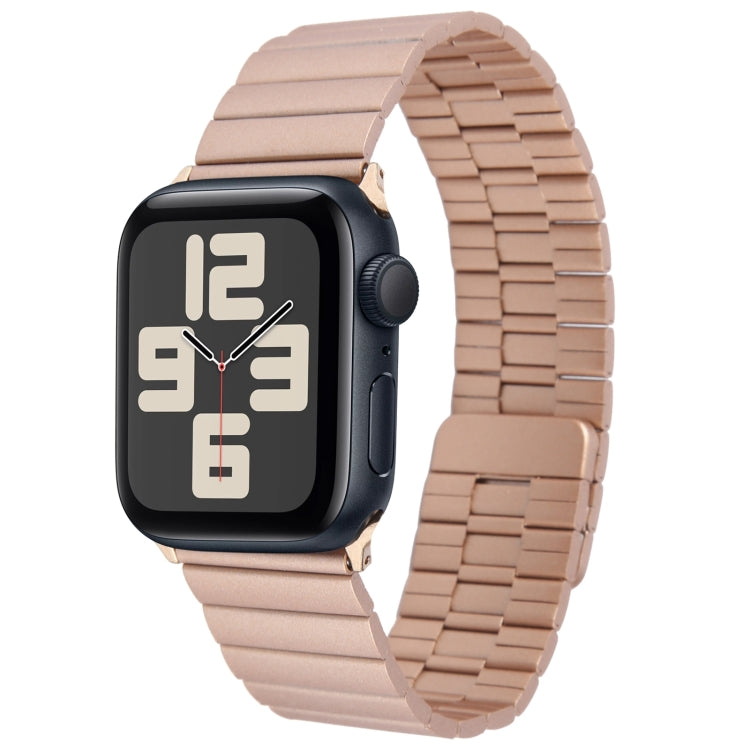 For Apple Watch SE 2023 44mm Bamboo Stainless Steel Magnetic Watch Band(Rose Gold) - free shipping - PMC TechLife - Order now!