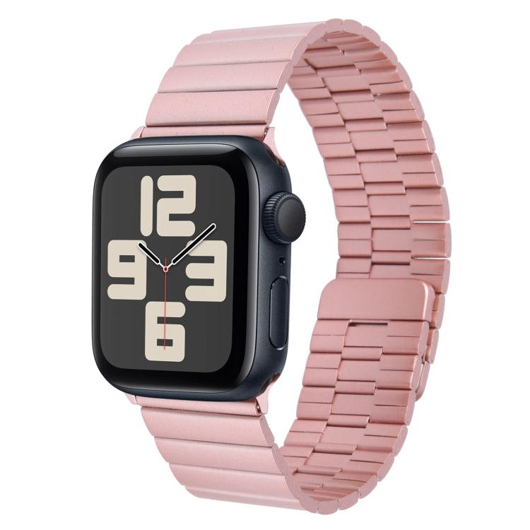 For Apple Watch SE 2023 44mm Bamboo Stainless Steel Magnetic Watch Band(Pink) - free shipping - PMC TechLife - Order now!
