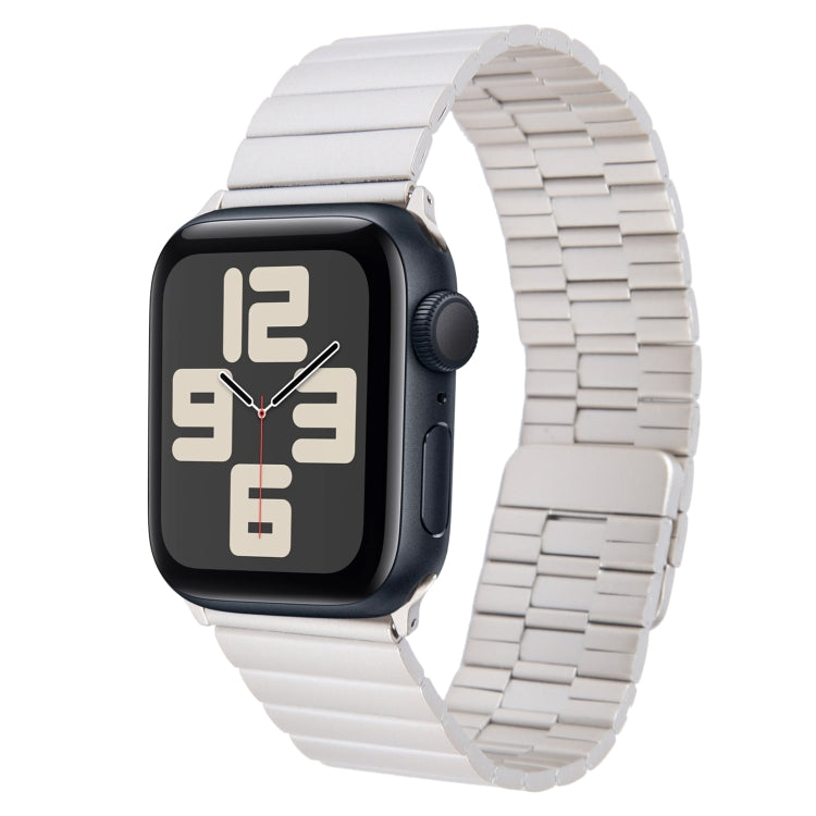 For Apple Watch SE 2023 44mm Bamboo Stainless Steel Magnetic Watch Band(Starlight) - free shipping - PMC TechLife - Order now!
