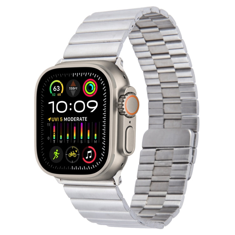 For Apple Watch Ultra 2 49mm Bamboo Stainless Steel Magnetic Watch Band(Sliver) - free shipping - PMC TechLife - Order now!
