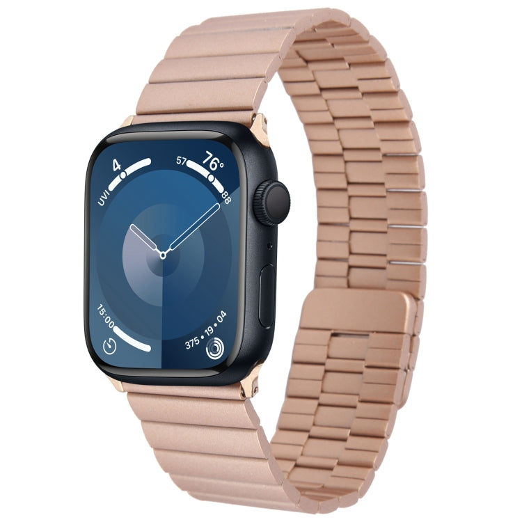 For Apple Watch Series 9 45mm Bamboo Stainless Steel Magnetic Watch Band(Rose Gold) - free shipping - PMC TechLife - Order now!