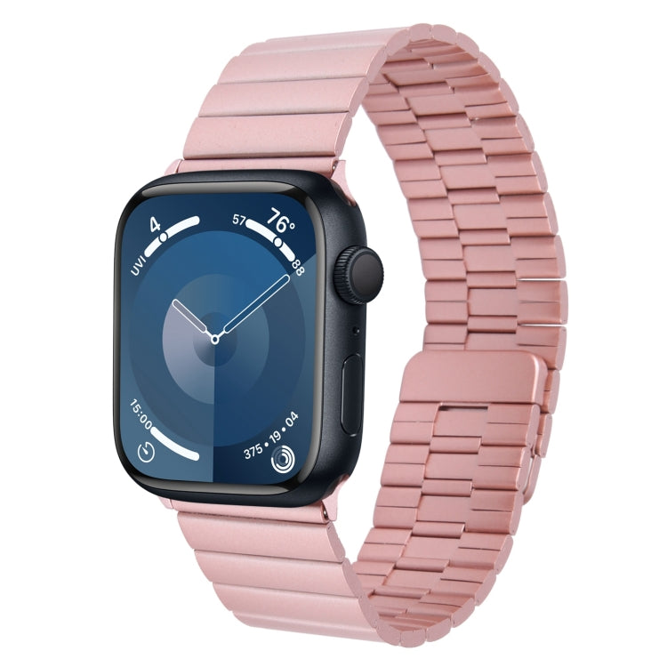 For Apple Watch Series 9 45mm Bamboo Stainless Steel Magnetic Watch Band(Pink) - free shipping - PMC TechLife - Order now!